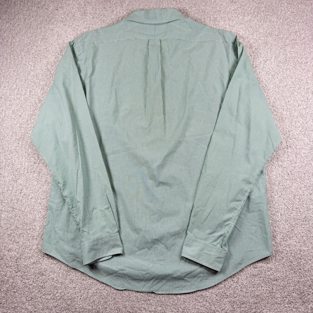 Ralph Lauren Button‎ Down Shirt Mens 17.5 36/37 Green Gingham Custom Fit - Picture 6 of 6